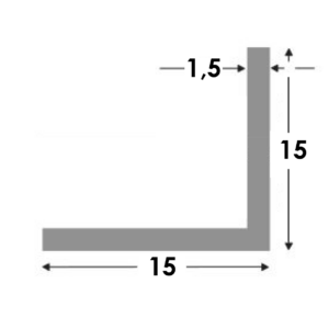 Aluminium Hoekprofiel 15x15x1.5mm - Onbehandeld