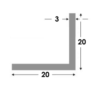 Aluminium Hoekprofiel 20x20x3.0mm - Onbehandeld