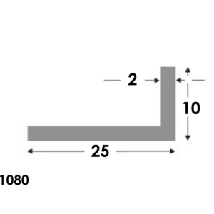 Aluminium Hoekprofiel 25x10x2.0mm - Onbehandeld