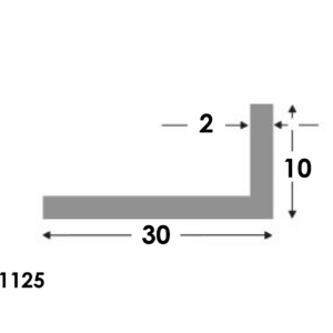 Aluminium Hoekprofiel 30x10x2.0mm - Onbehandeld