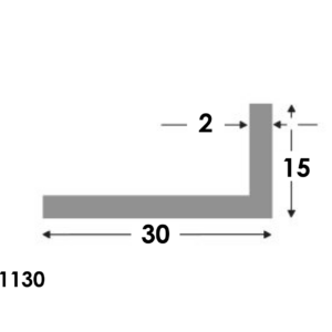 Aluminium Hoekprofiel 30x15x2.0mm - Onbehandeld
