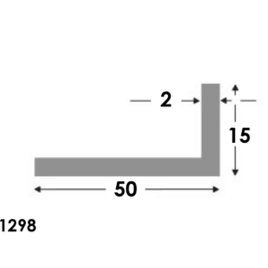 Aluminium Hoekprofiel 50x15x2.0mm - Onbehandeld