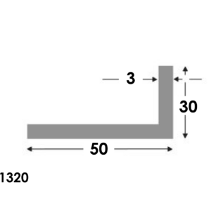 Aluminium Hoekprofiel 50x30x3.0mm - Onbehandeld
