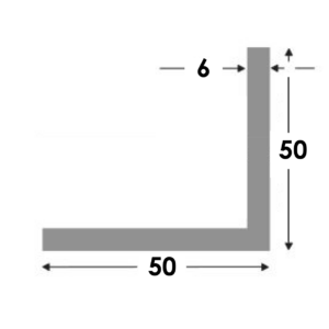 Aluminium Hoekprofiel 50x50x6.0mm - Onbehandeld