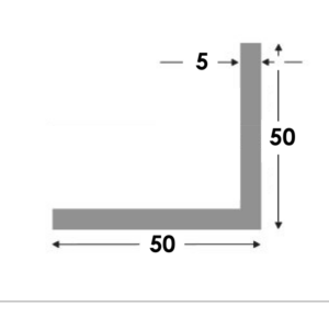 Aluminium Hoekprofiel 50x50x5.0mm - Onbehandeld