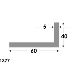 Aluminium Hoekprofiel 60x40x5.0mm - Onbehandeld