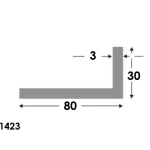 Aluminium Hoekprofiel 80x30x3.0mm - Onbehandeld
