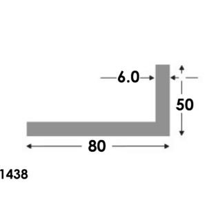 Aluminium Hoekprofiel 80x50x6.0mm - Onbehandeld