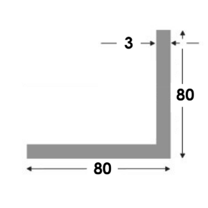 Aluminium Hoekprofiel 80x80x3.0mm - Onbehandeld