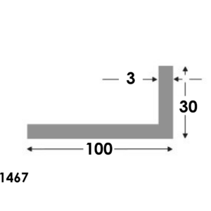 Aluminium Hoekprofiel 100x30x3.0mm - Onbehandeld