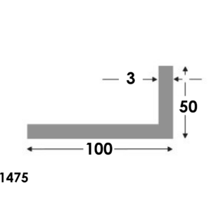 Aluminium Hoekprofiel 100x50x3.0mm - Onbehandeld