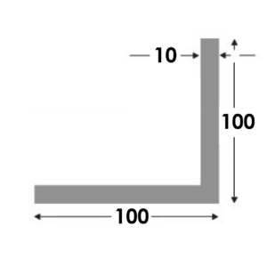 Aluminium Hoekprofiel 100x100x10.0mm - Onbehandeld