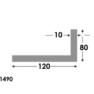 Aluminium Hoekprofiel 120x80x10.0mm - Onbehandeld