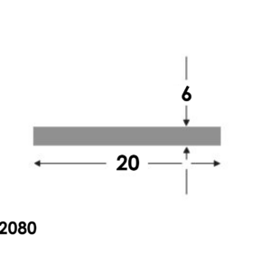 Aluminium Platstaf 20x6.0mm - Onbehandeld