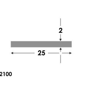 Aluminium Platstaf 25x2.0mm - Onbehandeld