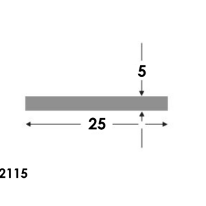 Aluminium Platstaf 25x5.0mm - Onbehandeld