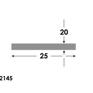 Aluminium Platstaf 25x20.0mm - Onbehandeld