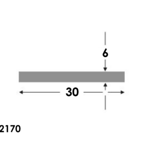 Aluminium Platstaf 30x6.0mm - Onbehandeld