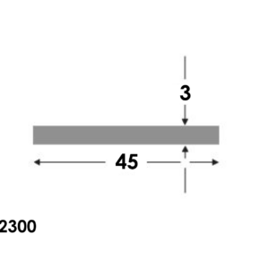 Aluminium Platstaf 45x3.0mm - Onbehandeld