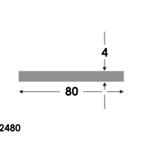 Aluminium Platstaf 80x4.0mm - Onbehandeld