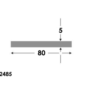 Aluminium Platstaf 80x5.0mm - Onbehandeld