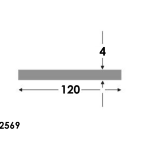 Aluminium Platstaf 120x4.0mm - Onbehandeld