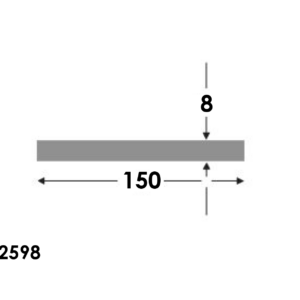 Aluminium Platstaf 150x8.0mm - Onbehandeld