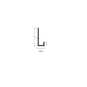 Aluminium U-profiel 40x14x9x2.0mm - Onbehandeld