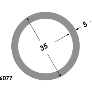 Aluminium Ronde buis 35x25mm - Onbehandeld