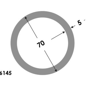 Aluminium Ronde buis 70x60mm - Onbehandeld
