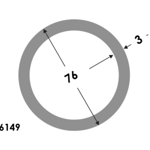 Aluminium Ronde buis 76x70mm - Onbehandeld