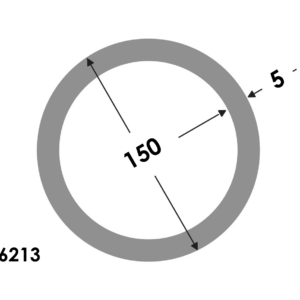 Aluminium Ronde buis 150x140mm - Onbehandeld