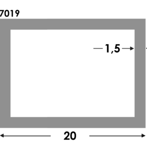 Aluminium Rechthoekige koker 20x10x1.5mm - Onbehandeld
