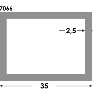 Aluminium Rechthoekige koker 35x20x2.5mm - Onbehandeld
