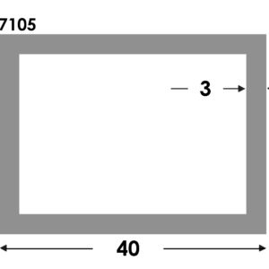 Aluminium Rechthoekige koker 40x30x3.0mm - Onbehandeld