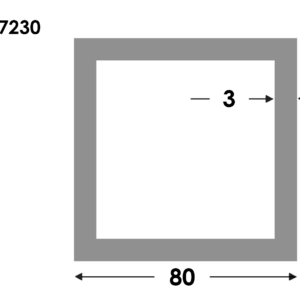 Rechthoekige koker 80x80x3.0 brute