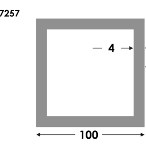Aluminium Rechthoekige koker 100x100x4.0mm - Onbehandeld