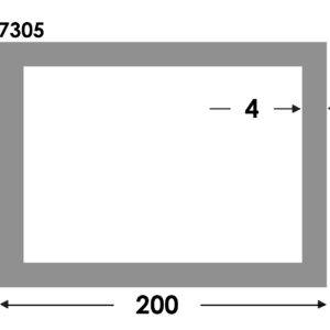 Aluminium Rechthoekige koker 200x50x4.0mm - Onbehandeld