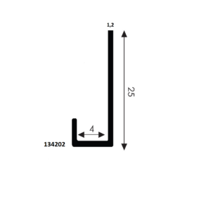 Aluminium Omranding U4 vom-1 4100 silver (+ Tape)