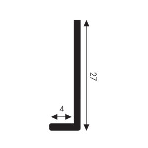 Aluminium Randafwerking L 4 ral 7021 FS 4100 grijs (+Tape)