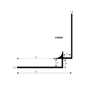 Aluminim Binnenhoek 4 ral 7021 FS 4100 grijs
