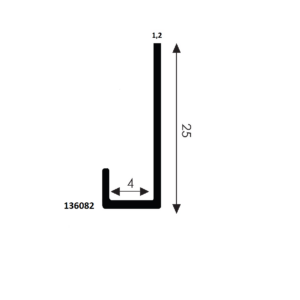 Aluminium Omranding U 4 ral 7021 FS 4100 (+Tape)
