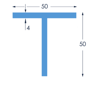 Aluminium T-profiel 50x50x4.0mm - Geanodiseerd